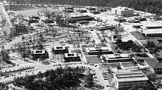 aerial photograph of campus in 1967